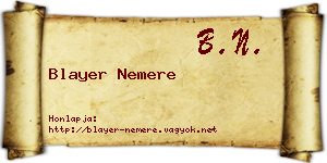 Blayer Nemere névjegykártya